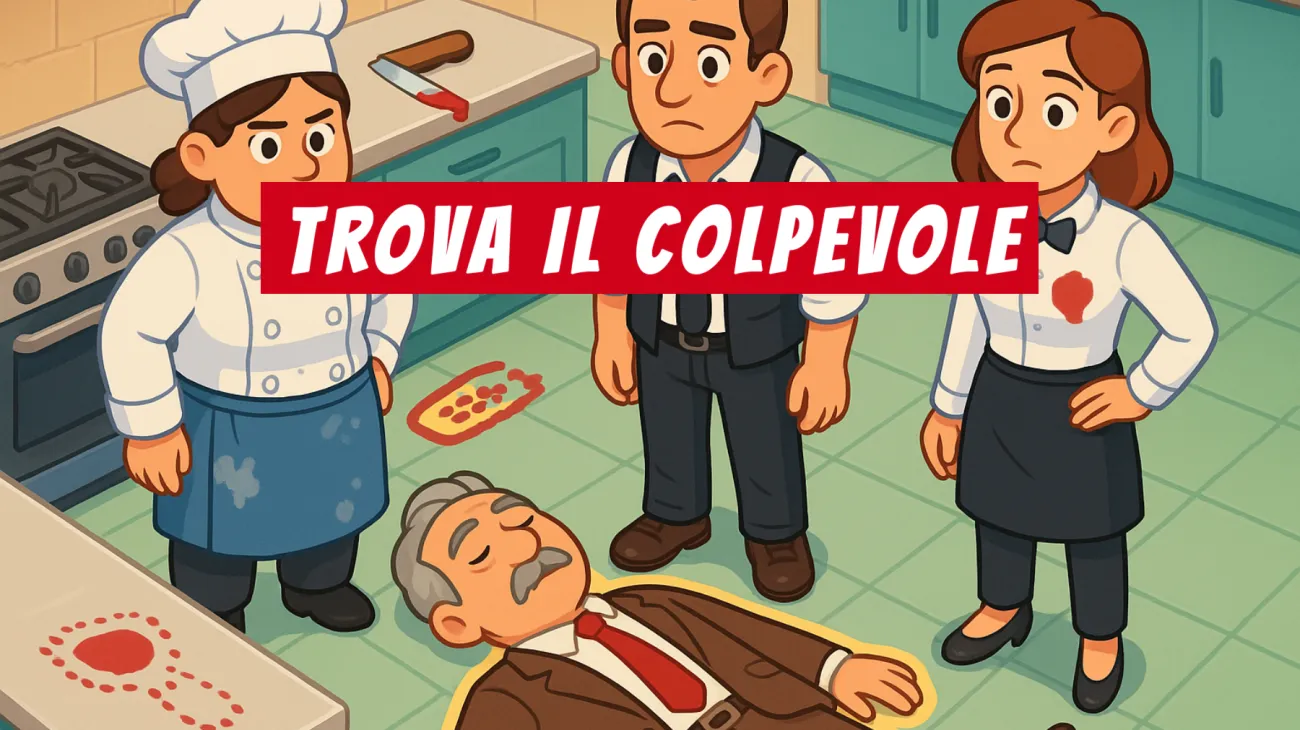 Solo i veri geni riescono a risolvere questo misterioso omicidio in cucina: tu hai abbastanza intuito per scoprire l’assassino?"