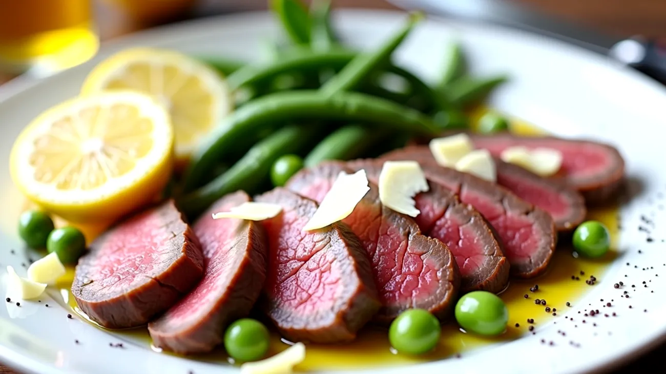 Tagliata al limone fave fresche primavera toscana"