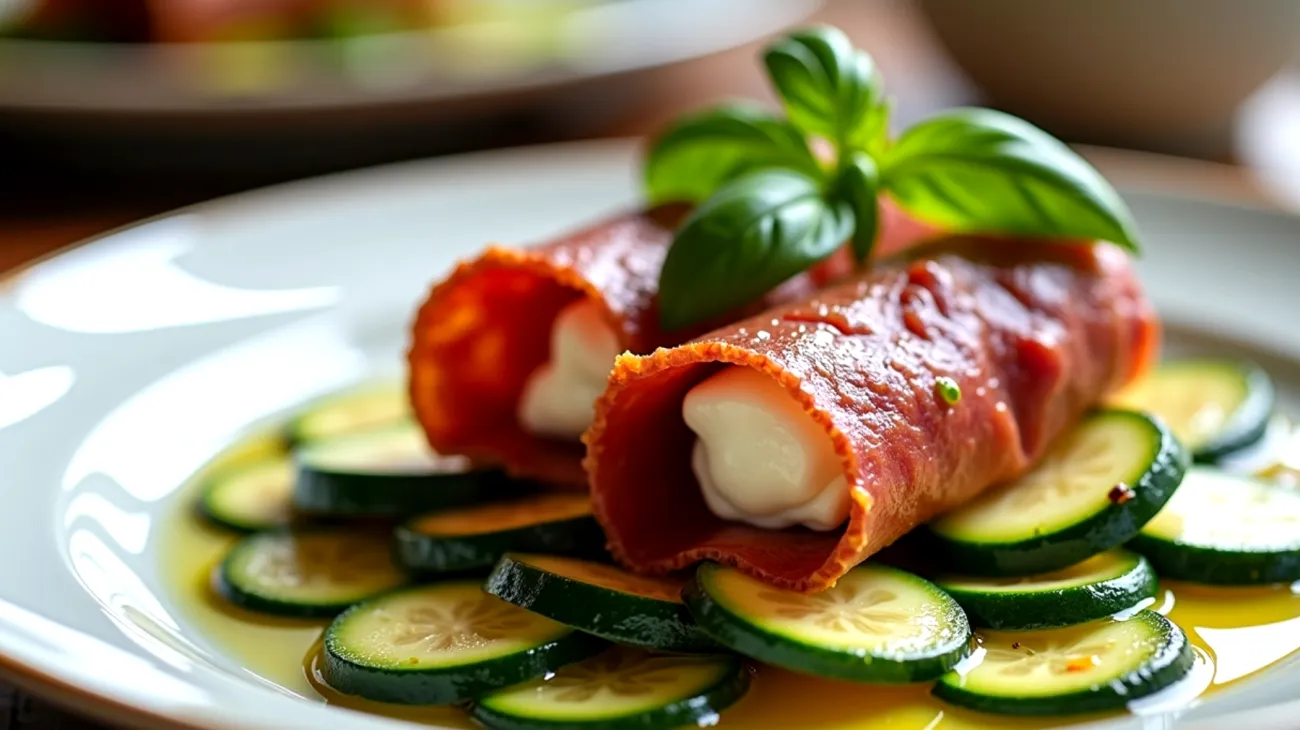 ricotta bresaola zucchine marinate"